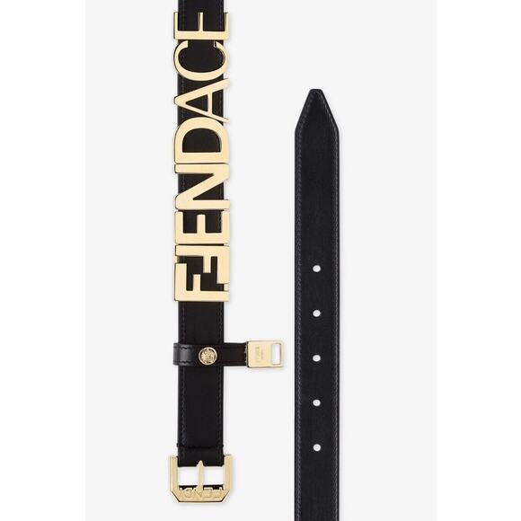 NWT Versace x Fendi Fendace Belt Leather Belt Size L 90cm 36" Logo Spell Out - Picture 3 of 9